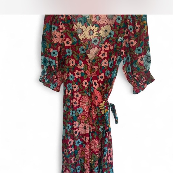 NATURAL LIFE Dresses & Skirts - NATURAL LIFE Floral Mini Dress - Red, Blue, Green